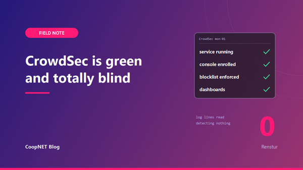 Your CrowdSec is running, connected — and completely blind while running NetBird