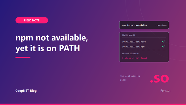 'npm is not available' — except npm is right there on PATH
