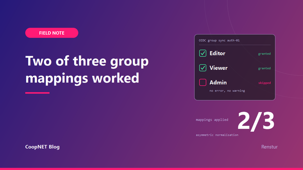 Two of three group mappings worked — which is what made the third so hard to find